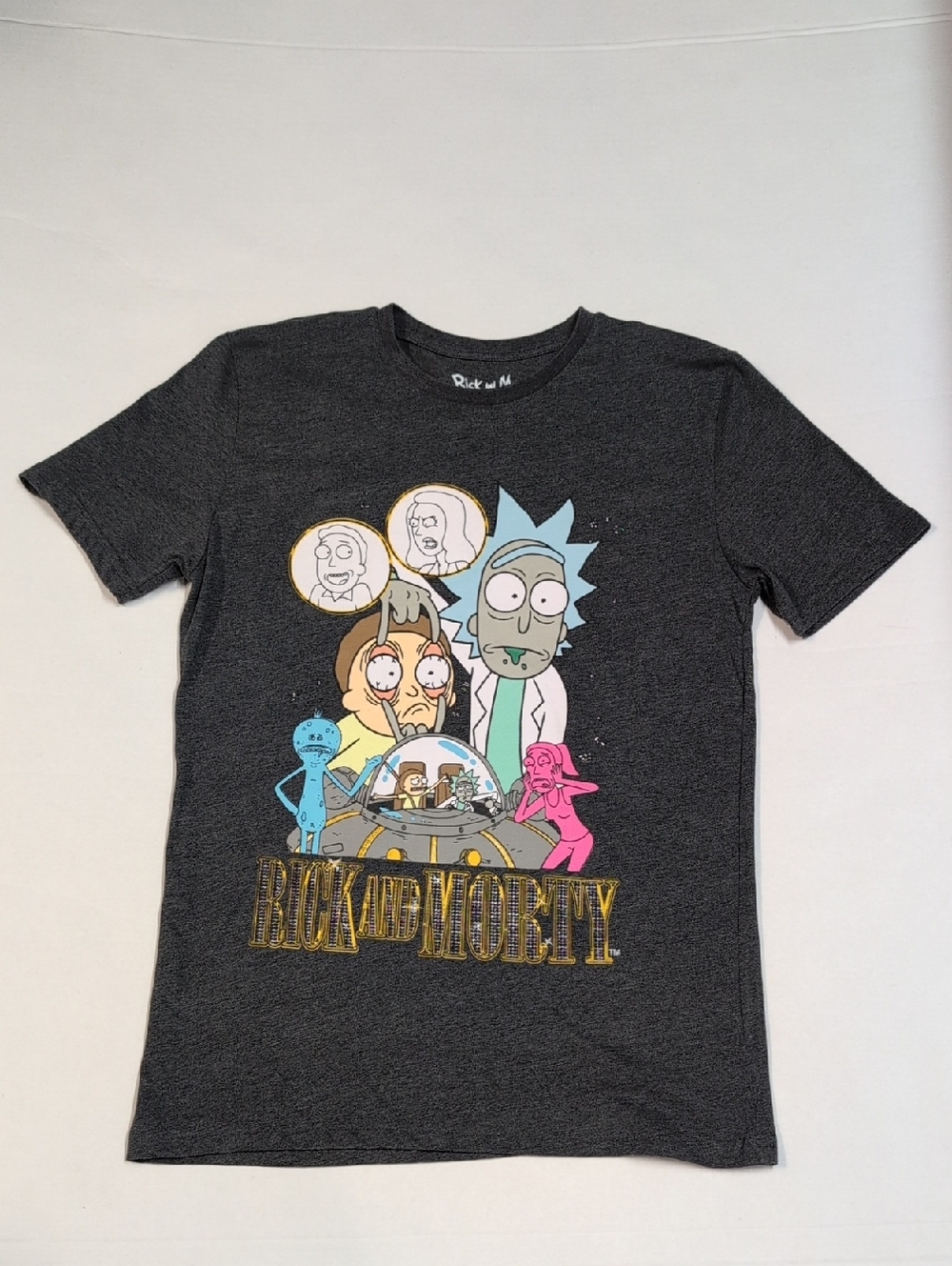 Rick and Morty Men's Graphic Tee in Dark Heather Gray Size Small